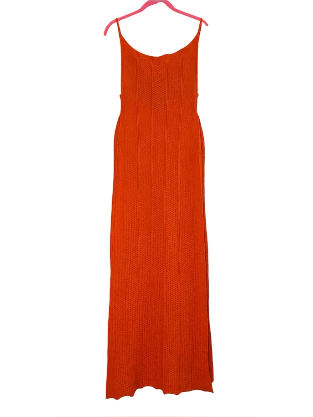 PrettyLittleThing Orange Crochet Maxi Cover Up Dress Beach Festival Size 2